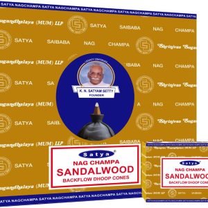 Sandalwood Incense 10 Backflow Cones Satya