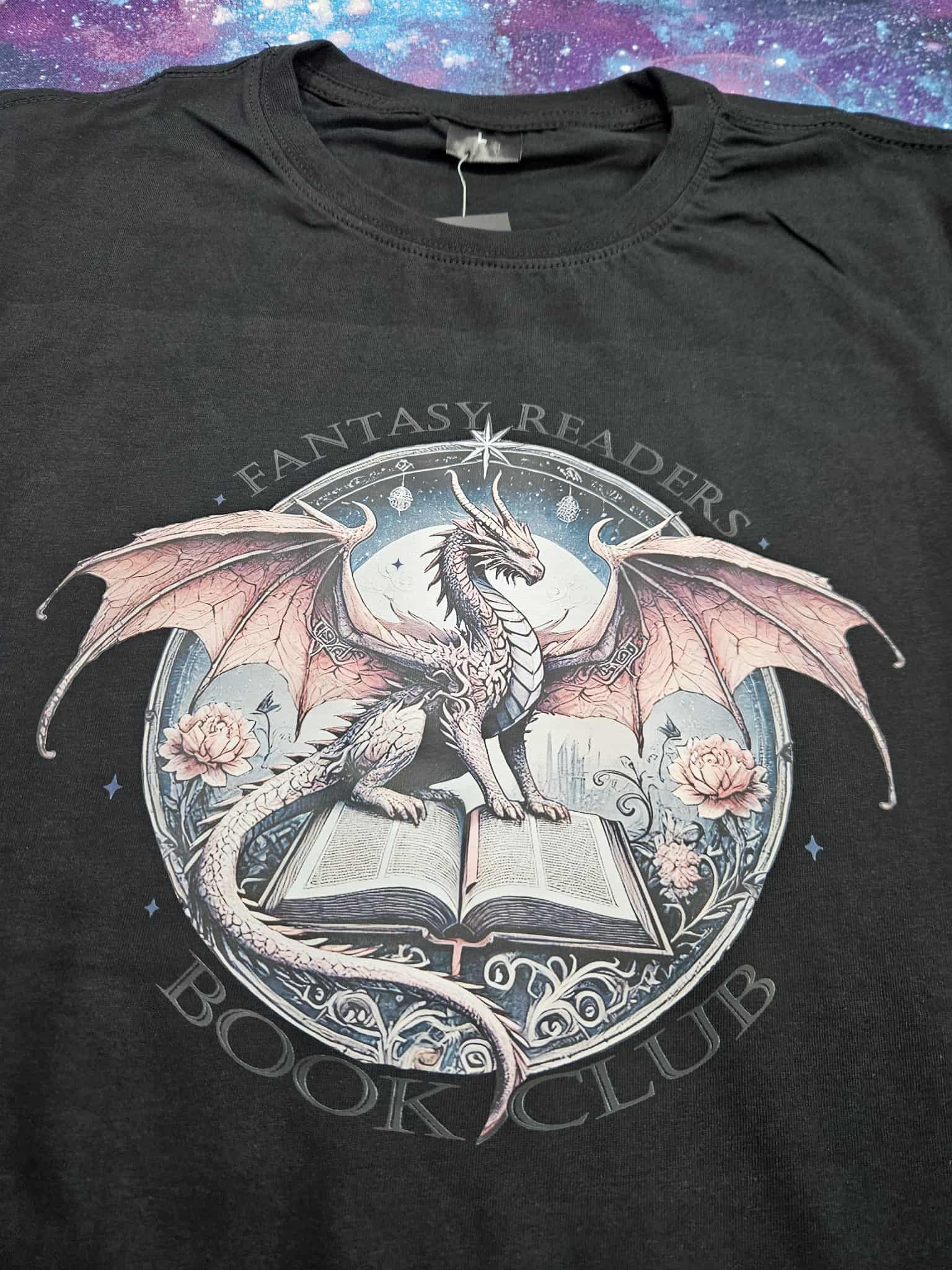 tshirt black: fantasy dragon book club- large