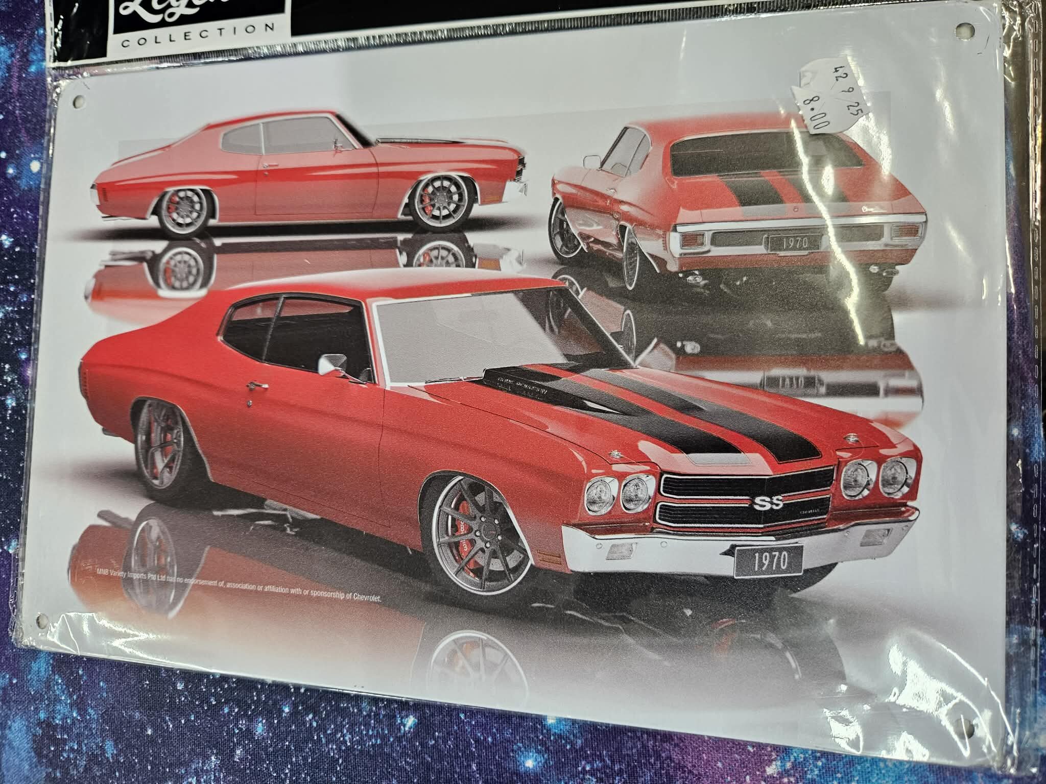 tin sign- car- 1970 chevrolet chevelle