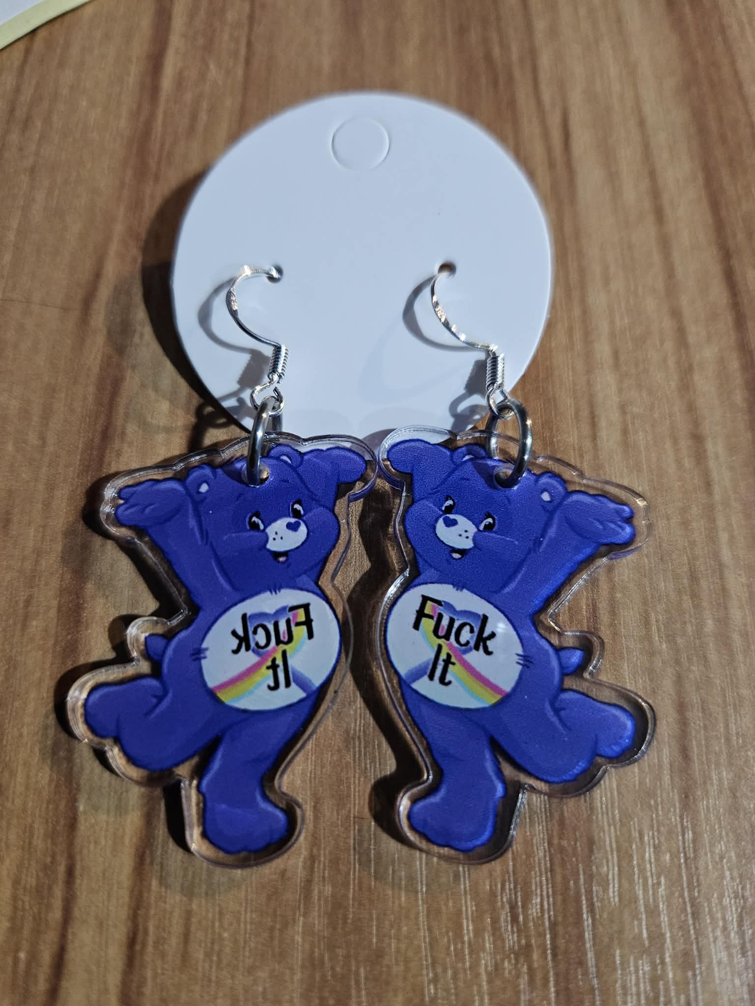 carebear earrings- f*ck it
