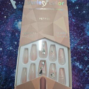 Nails- Variety color- pink with gems (bs)