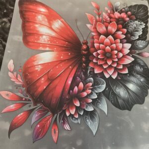 Customised Clothing- Red/Black Butterfly