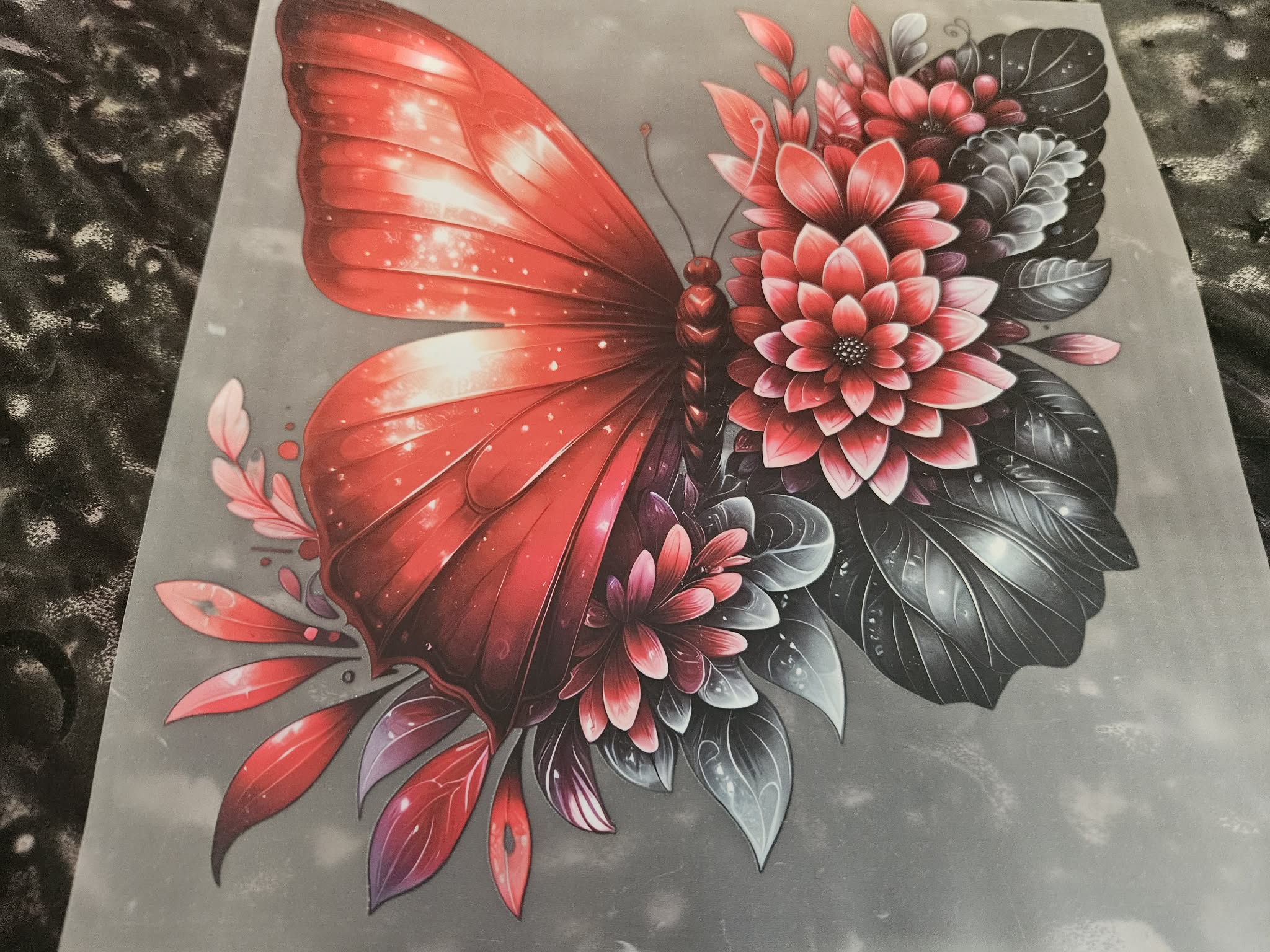 Customised Clothing- Red/Black Butterfly