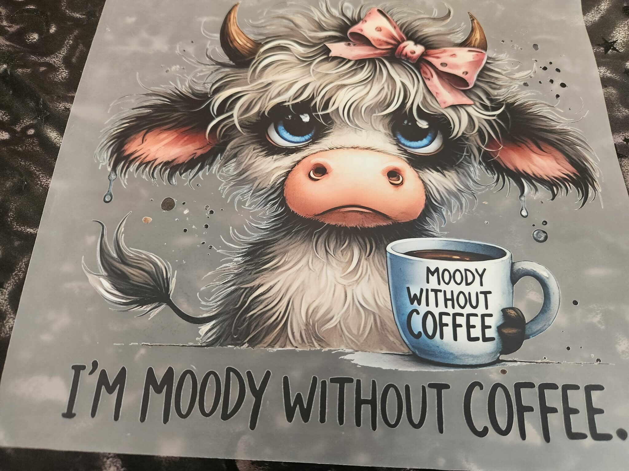 Customised Clothing- (image) Moody Cow