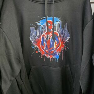 Black hoodie:  spiderman - xl