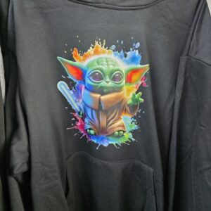 Black hoodie:  yoda - xl