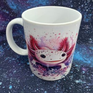Pink axolotl mug