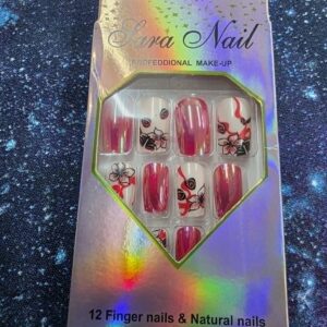 Sara nails- red flower (bs)