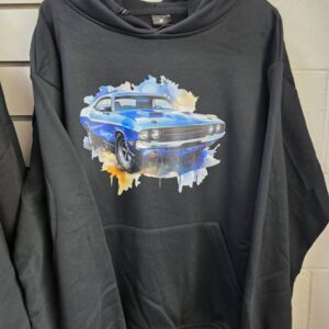 Black hoodie: blue  Car- Medium
