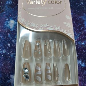 Nails- Variety color- peach and gems (bs)